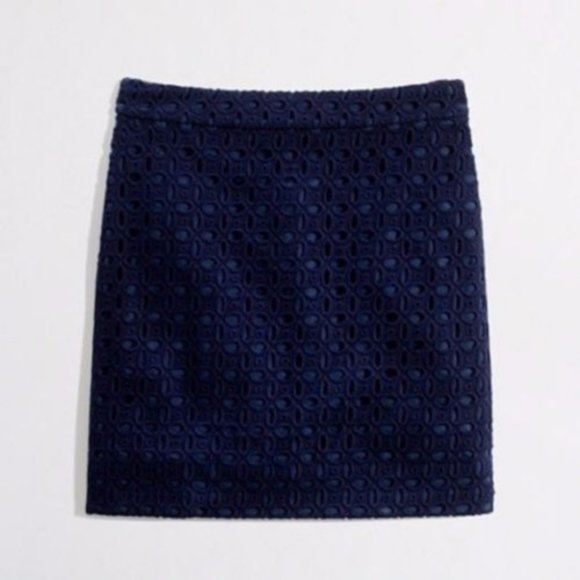 J. Crew Navy Eyelet Mini Skirt - Picture 2 of 2